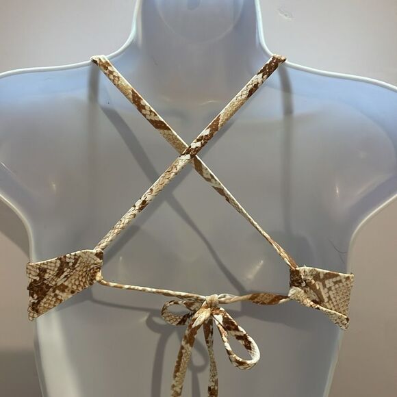 Shade & Shore woman snake print brown/tan wire padded push-up bikini Sz 32B - Picture 4 of 6